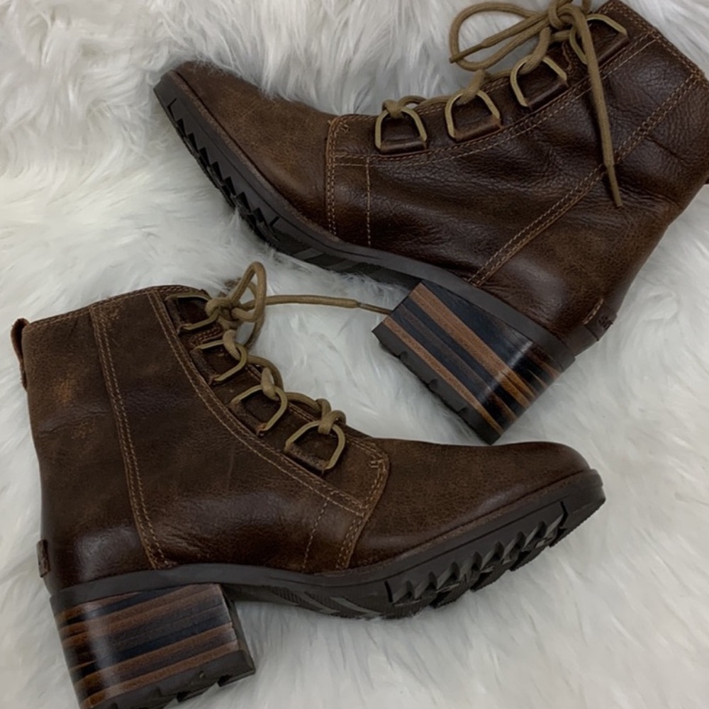 Sorel Addington Lace Up Heel Boots